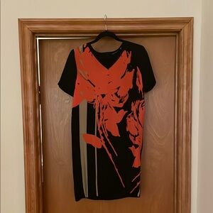 Robert Rodriguez Black and Red Floral Dress